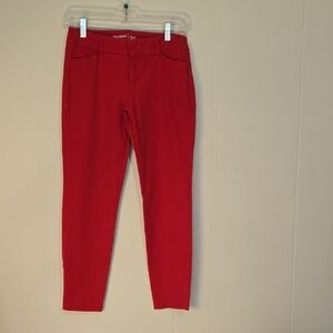 Red Skinny Pants Mid Rise Old Navy 2 Reg